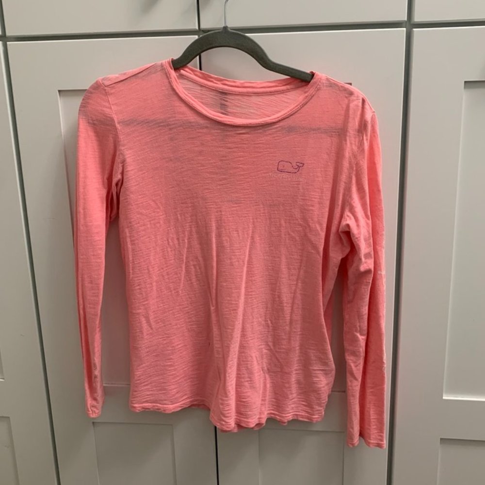 Girls Peach Vineyard Vines Long Sleeve Tee